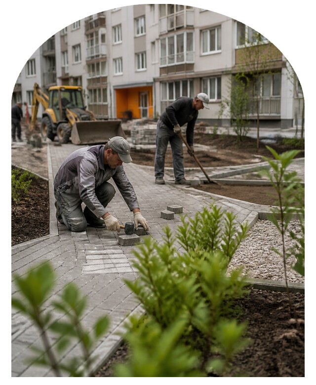 Благоустройство двора многоквартирного дома в Химках